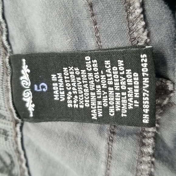 Ellemenno JRS SZ 5 Pants Gray Y2K Glen Check Plaid Zipper Pocket Ankle Length - Picture 10 of 14